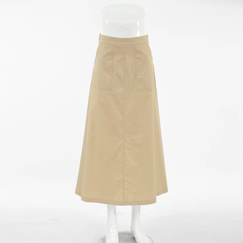 LIZAKOSHT  -  Commuting High Waisted A-line Skirt Spring New Khaki Suit Skirt Half Skirt Women's Clothing