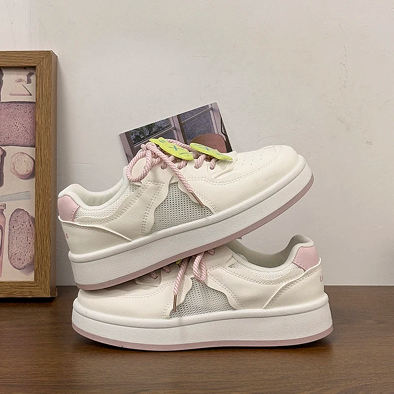LIZAKOSHT  -  Small White Shoes Clogs Platform Casual Female Sneakers All-Match Wedge Basket 2025 Summer Creepers Breathable Sports Leisure