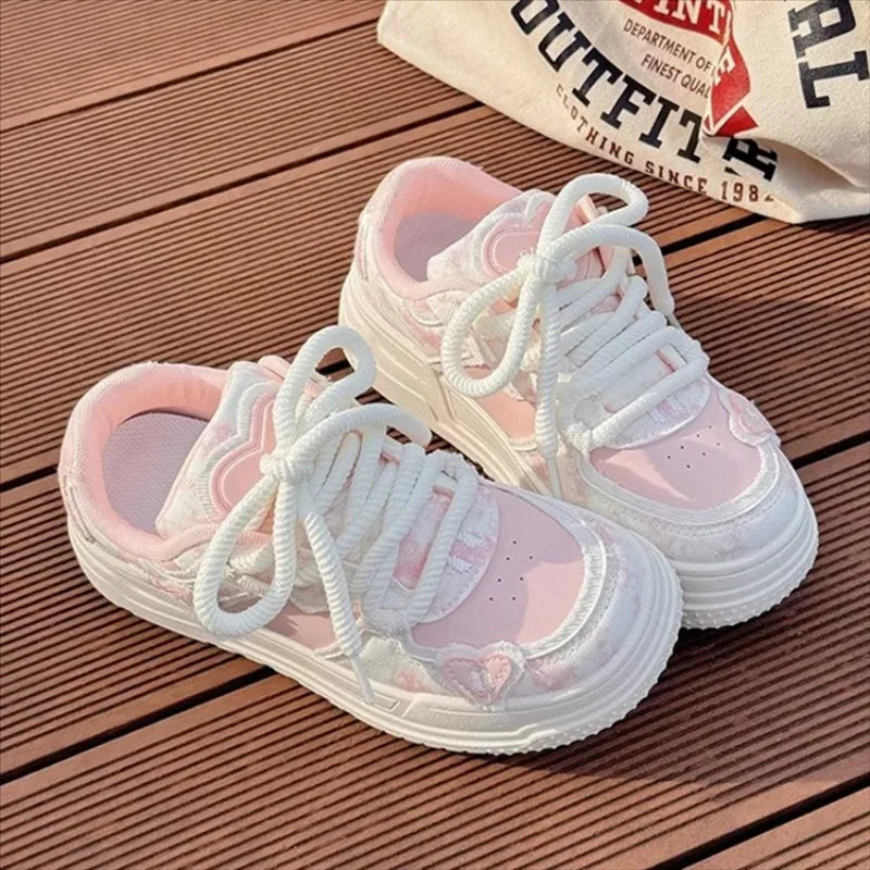 LIZAKOSHT  -  Sweet Women Sneakers Pink Kawaii Design Fashion Womens Sports Shoes Cute Patchwork Korean Style Casual Female Shoes