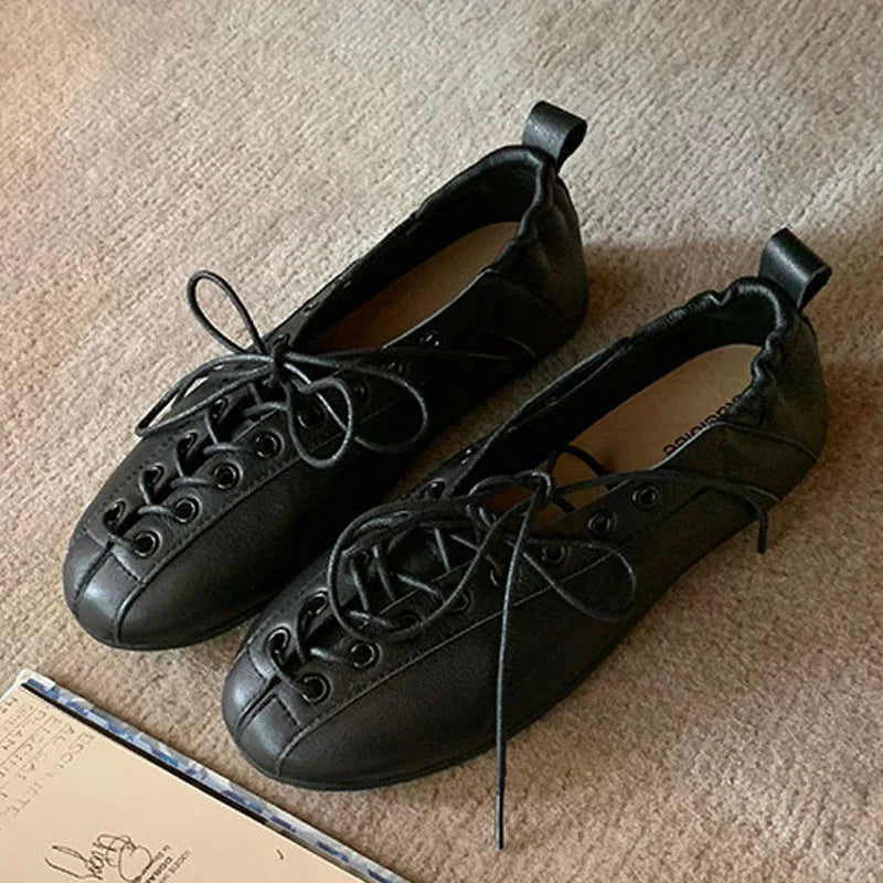 LIZAKOSHT  -  Hollow Out Round Toe Tabi Ballet Flats Heels Sandals Women Comfortable Walking Lazy Loafers Casual Girls Dance Shoes