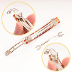 LIZAKOSHT  -  1PC Acetate French Spring Clip, Simple Top Clip, Steel Clip, Elegant Hair Accessory, Metal Hair Clip Casual EVA