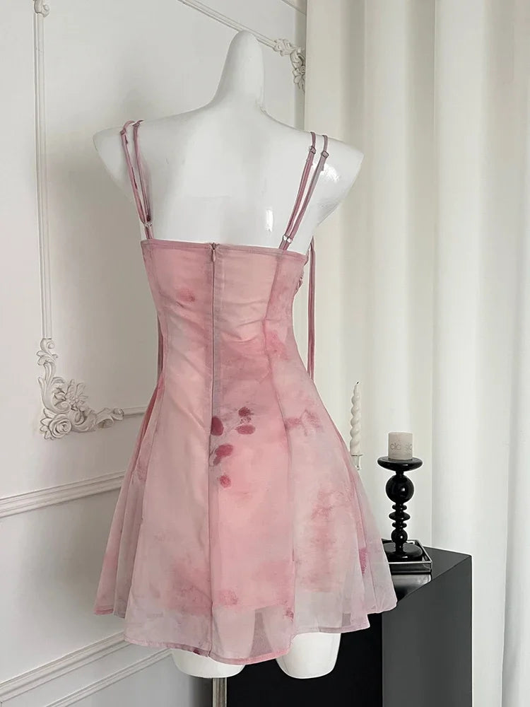 LIZAKOSHT  -  Fashion Street Sleeveless Woman Dress Chicly Summer New Sweet Ladies Elegant Women Dress Party Leisure Slim A-line Dress Female