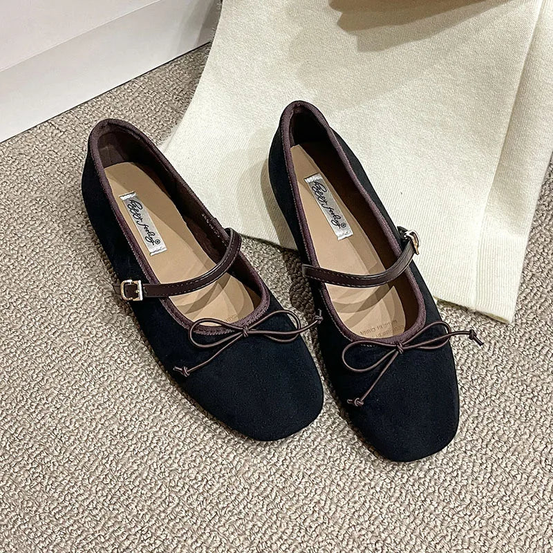 LIZAKOSHT  -  Fashion Buckle Strap Women Mary Janes Flats Dress Shoes Round Toe Female Flats Soft Ladies Lolita Shoes New Spring Autumn