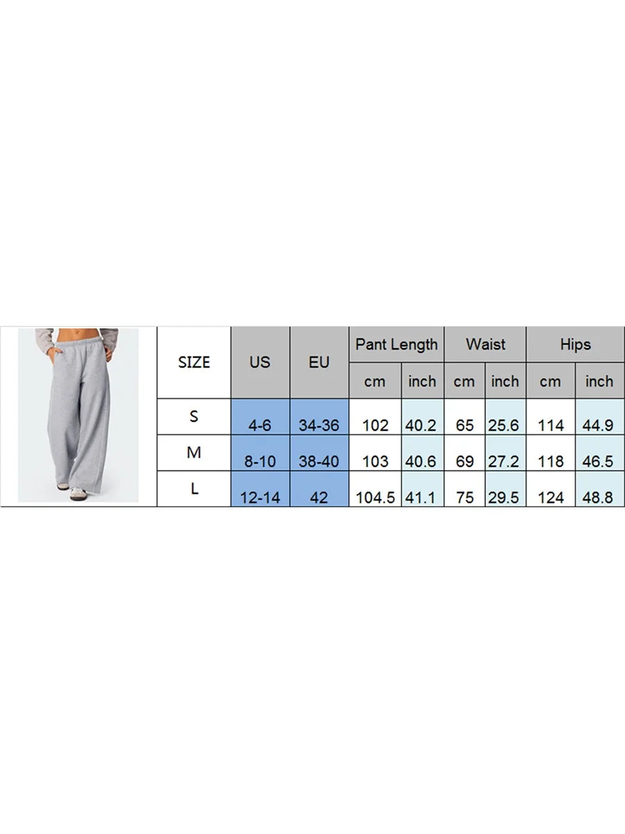 LIZAKOSHT  -  Women's Casual Joggers Sweatpants Spring Fall Drawstring High Waist Wide Leg Trousers Baggy Athletic Sweatpants