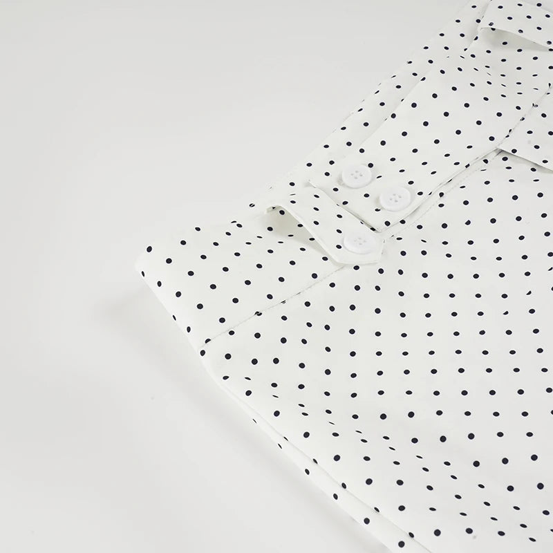 LIZAKOSHT  -  Chic Polka Dots Printed 2-Piece Pant Sets Low Waist Straight Leg Trousers &Sleeveless Strapless Y2K Tank Top Women Sets