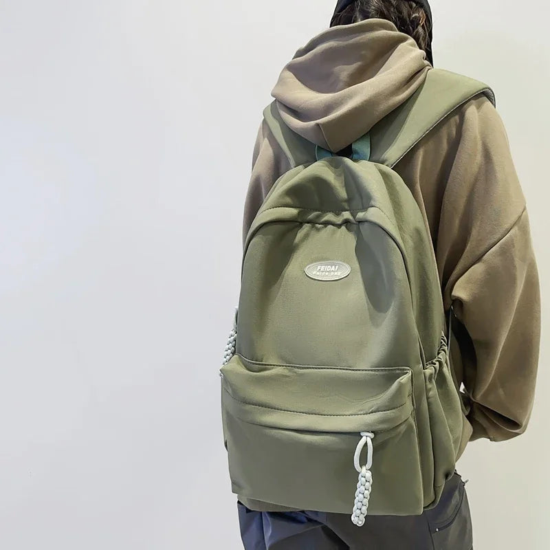 LIZAKOSHT  -  New Solid Color High Capacity Women Backpack Trendy Laptop School Bags Waterproof College Backpack Cute Lady Travel Book Bag