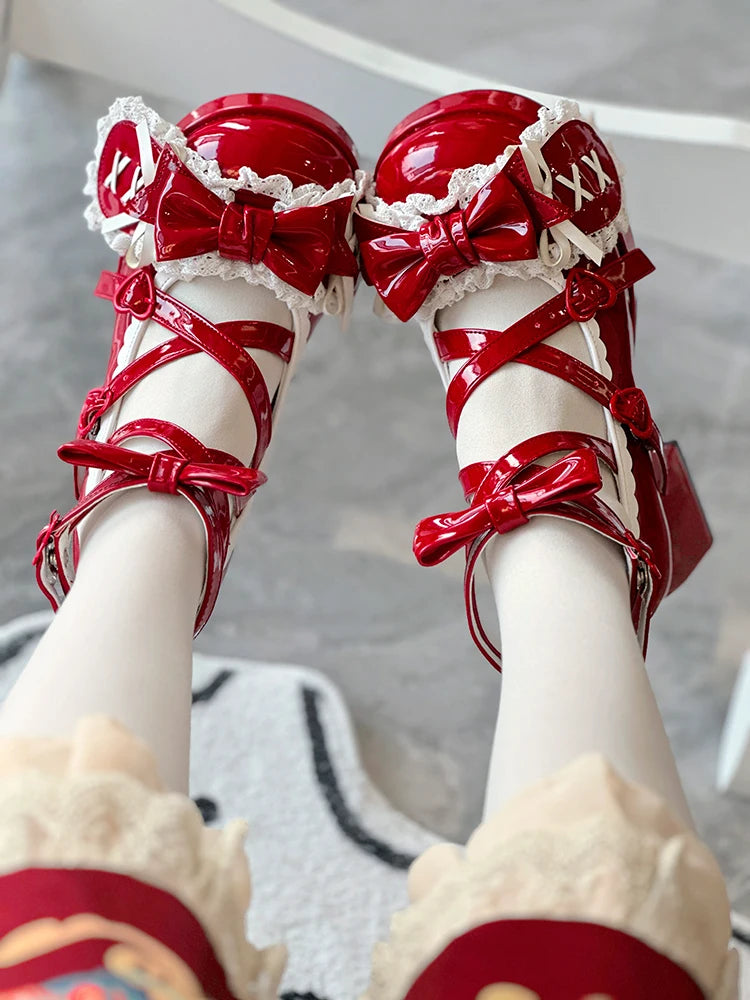 LIZAKOSHT  -  Middle Heel Drooping Ear Rabbit Lolita High Heels Sweet Japanese Round Toe Lolita Shoes Cute Girl Tea Party Single Shoes