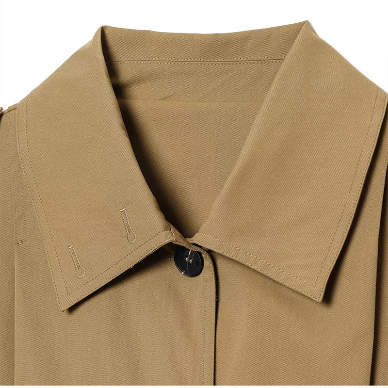 LIZAKOSHT  -  Lapel Single Breasted Loose Windbreaker Women Solid Oversized Jackets 2025 New Fashion Casual Autumn Chic High Street Outerwear