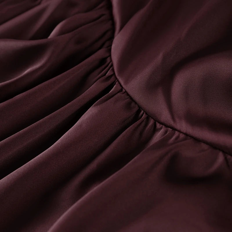 LIZAKOSHT  -  Sexy Solid Ruffles Sling Dress Women Sleeveless Backless Empire V-neck Long Party Dresses Female Spring Chic Lady A-line Robes
