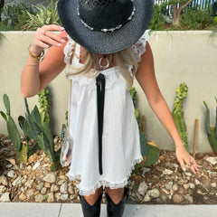 LIZAKOSHT  -  Women Y2K Lace Trim Mini Dress Cute Fly Sleeve Bowknot Babysoll Short Dress Summer Fairy Grunge Party Night Dress