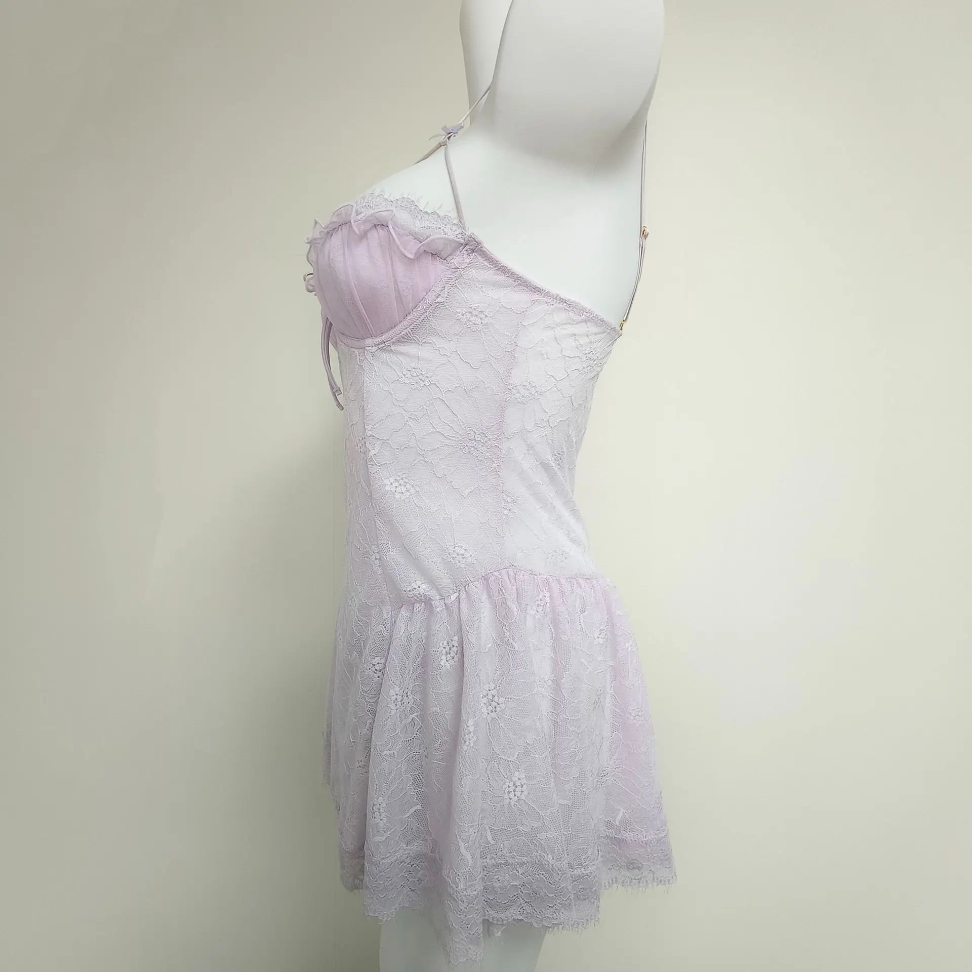 LIZAKOSHT  -  Cute Purple Suspender Nightdress with Panties Sexy Lingerie Nightgowns See Through Lace Flower Home Clothes Women's Pajamas