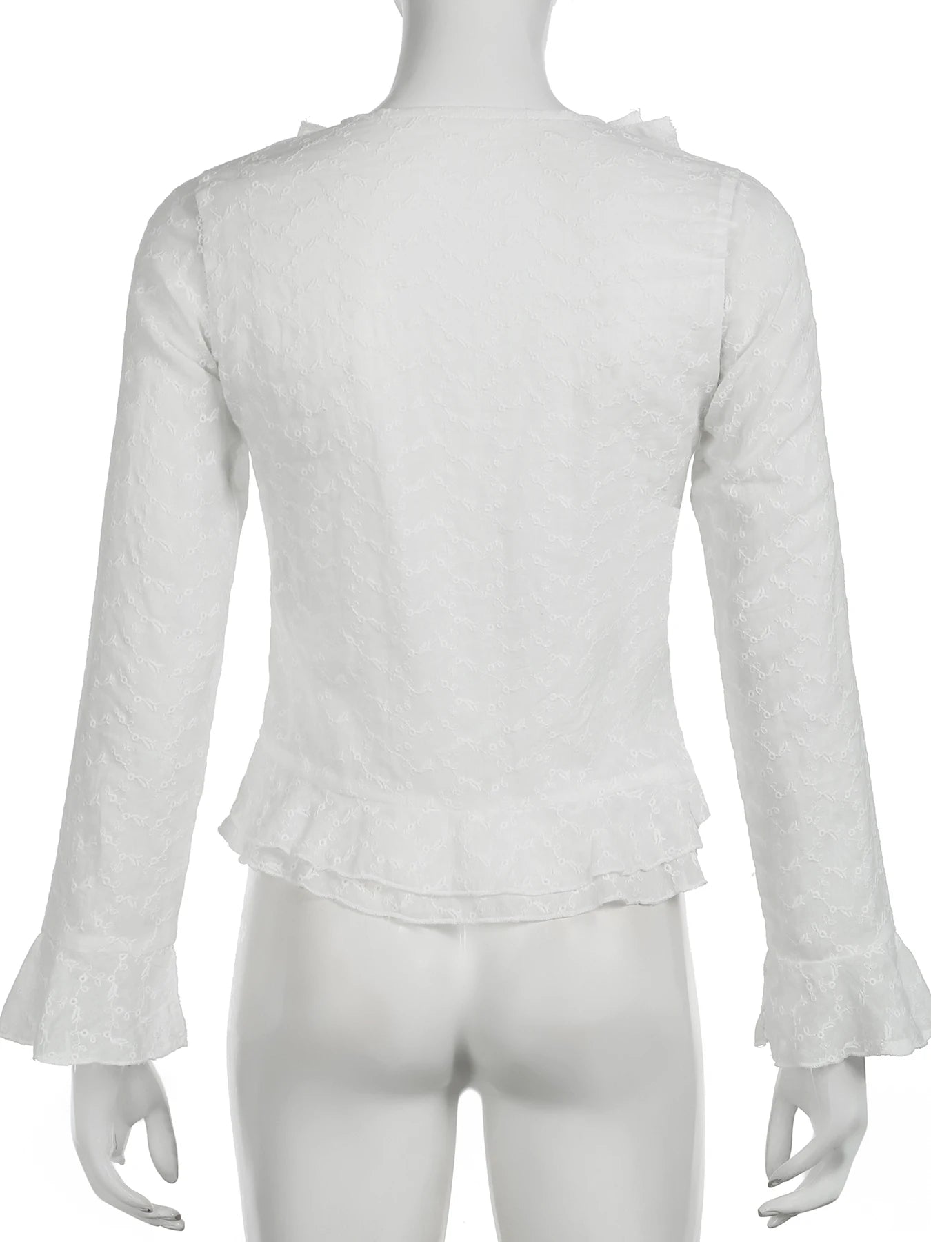 LIZAKOSHT  -  White Long Sleeve Tees Aesthetic Streetwear Tops Y2k Elegant Women Irregular Hem Shirt Female Grunge Fairycore Coquette