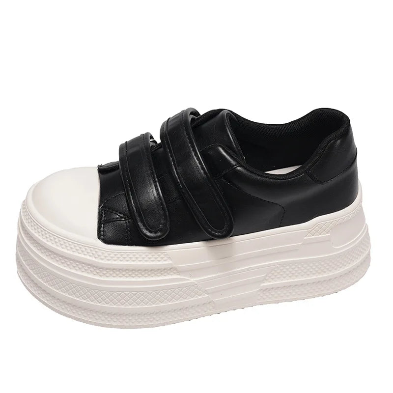 LIZAKOSHT  -  Spring New Style Small Size 7cm Lightweight Platform Casual British Style Magic Tape Heightening Platform Shoes