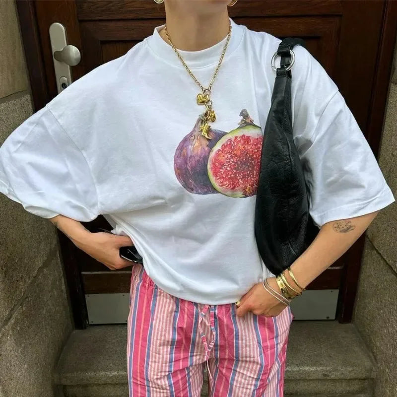 LIZAKOSHT  -  T-shirt Women Fashion T-shirt  Hip Hop Short Sleeve Letter Print T Shirt Oversized Camiseta Hombre Girls Top