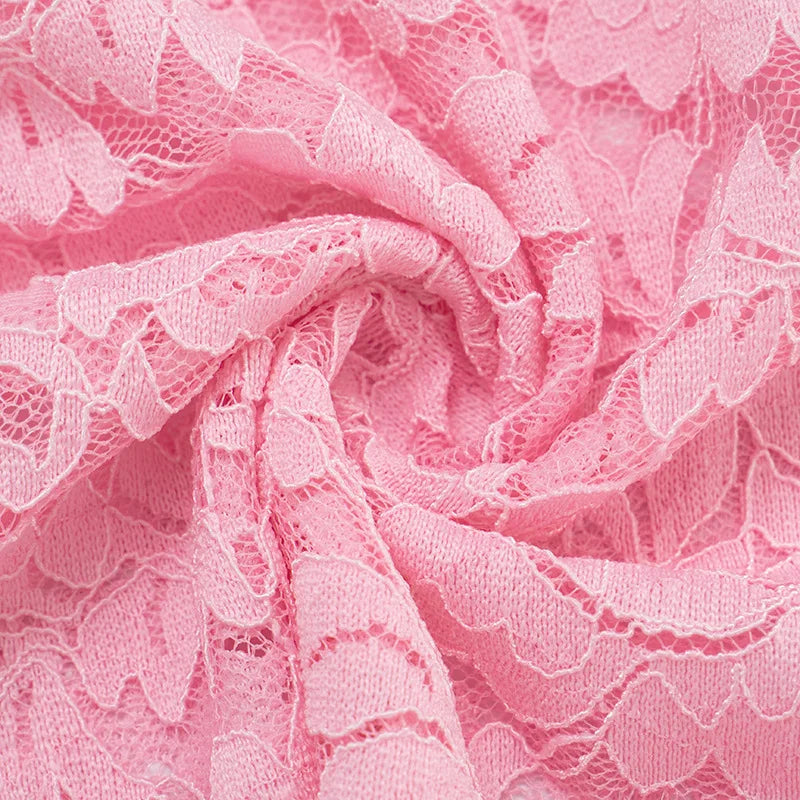 LIZAKOSHT  -  Woman Clothing Y2K Lace Camisoles Streetwear Girls Sexy See-through Corset Top Night Club Outfit Patchwork Pink Crop Top