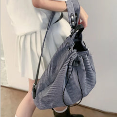 LIZAKOSHT  -  Korean Chic Simple Vintage Schoolbags Fashion Preppy  Students Rucksacks High-capacity Drawstring Casual Travel Backpacks