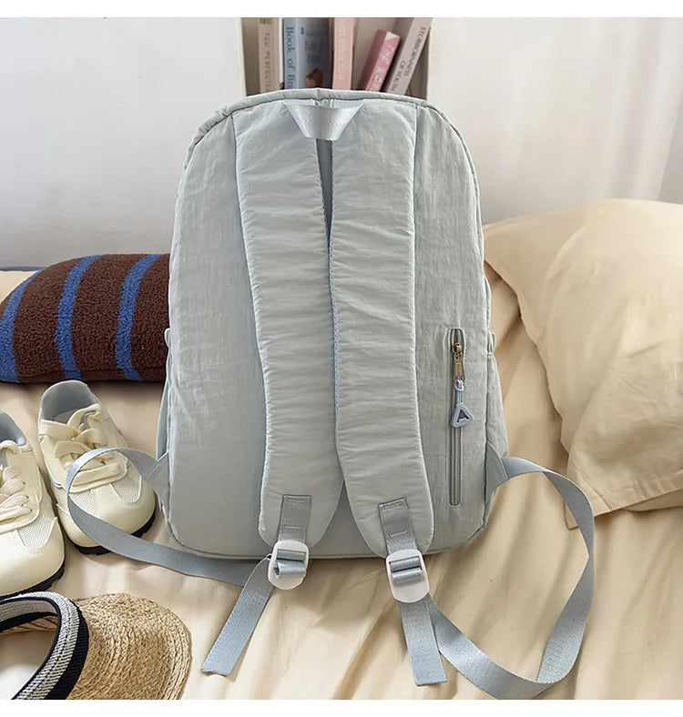 LIZAKOSHT  -  Junior High School Girl Backpack Summer New College Style Bow School Backpack Fashion Candy Colored Pleated Backpack School Bag