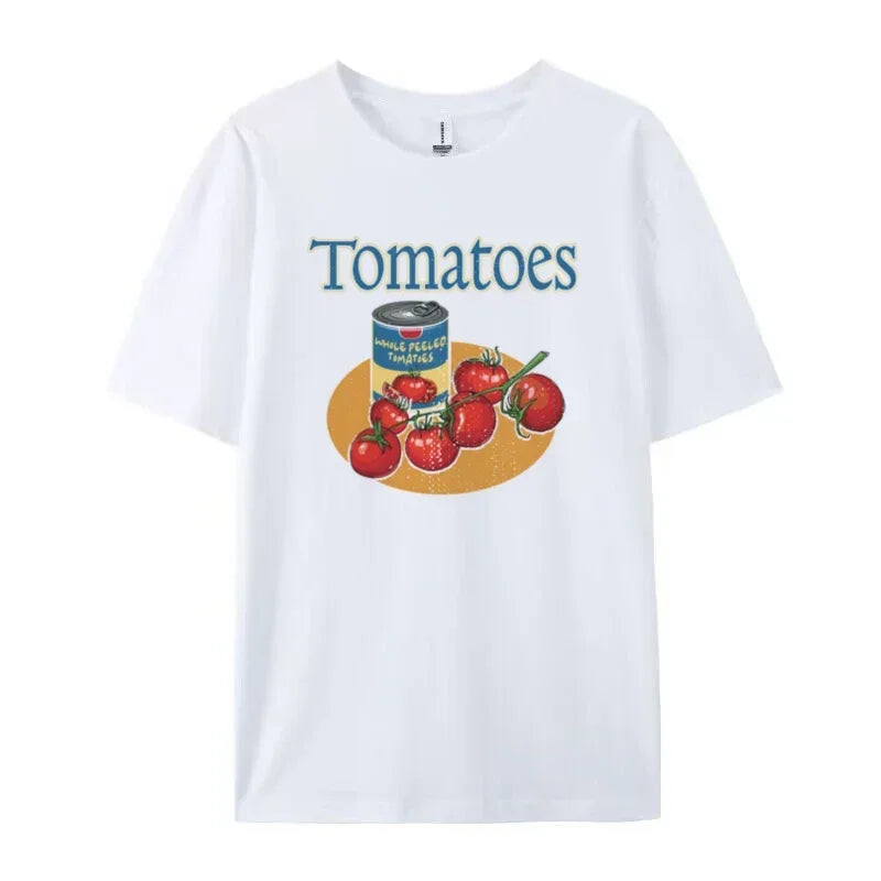 LIZAKOSHT  -  Women Cute Y2k Tomatoes Graphic Tees 90s Retro Vegetable T Shirt Short Sleeve Aesthetic Foodie Shirt Unisex Trendy Summer Tops