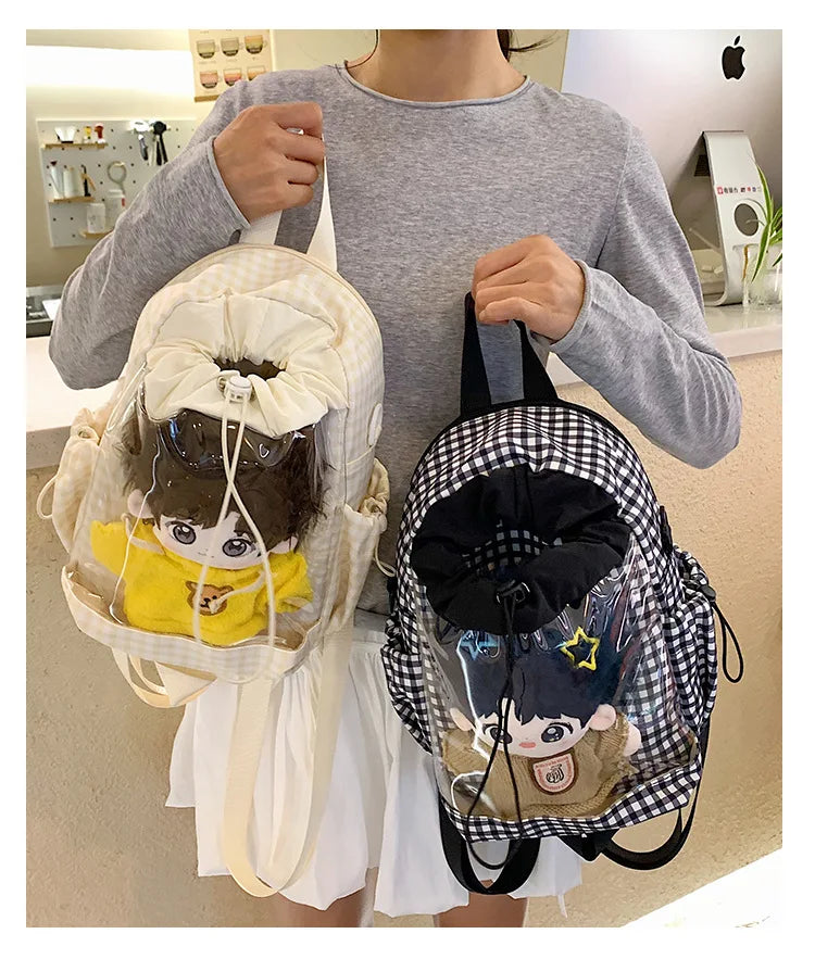 LIZAKOSHT  -  Korean Style Jelly Crossbody Bags Casual and Versatile Fashion Backpacks Large Capacity for School Students Texture Ita Bag