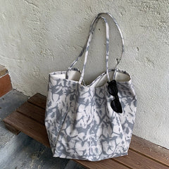 LIZAKOSHT  -  Autumn and Winter Woolen Plaid Shoulder Bag Double Sided Use Handbag Large Capacity Tote Bags For Women