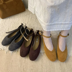 LIZAKOSHT  -  Brand Autumn Women Flat Shoes Ladies Round Toe Mary Jane Shoes Soft Sole Shallow Slip On Ballerinas Shoe Dree Shoes Mule