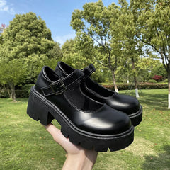 LIZAKOSHT  -  Shoes on Heels Platform Shoes Women's Shoes Japanese Style Mary Janes Vintage Girls High Heels Student Shoes Sandal Pumps