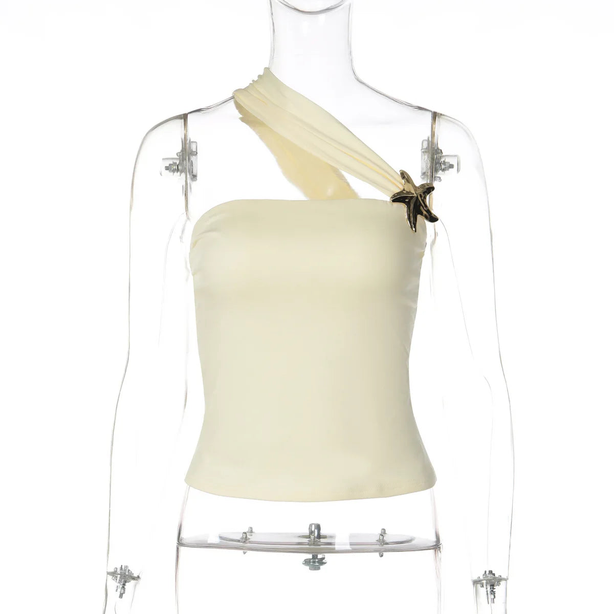 LIZAKOSHT  -  Woman Clothing Diagonal Collar Starfish Tank Tops Holiday Beach Streetwear Y2K Female Sleeveless T-shirt Irregular Corset Top