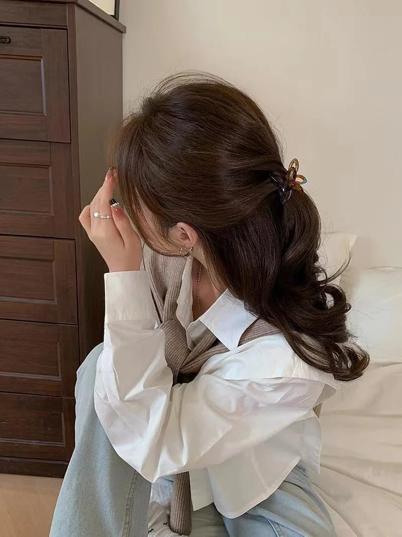 LIZAKOSHT  -  1PC High Color Value Romantic Spring Color Acetate Butterfly Grab Clip Temperament Aesthetic Hollow Bow Hair Clip Back of Head H