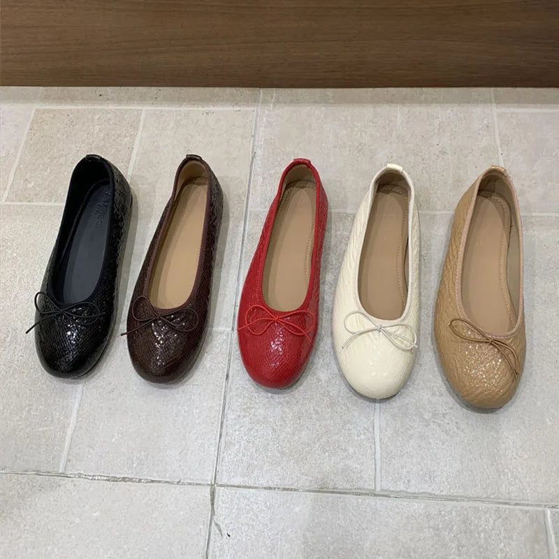 LIZAKOSHT  -  New Spring Autumn Fashion Round Toe Soft Dress Ladies Boat Shoes Casual Female Shallow Women Flat Slip On Shoes