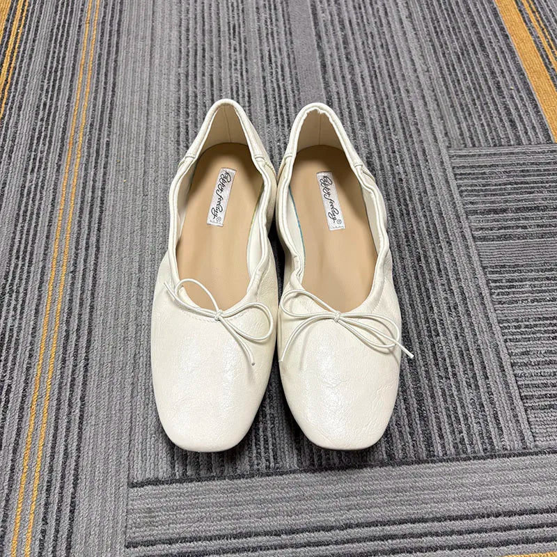 LIZAKOSHT  -  Female Slip On Ballet Butterfly-Knot Ladies Flats Shoes New In Casual Shallow Fashion Soft Dress Women Flat With Shoes