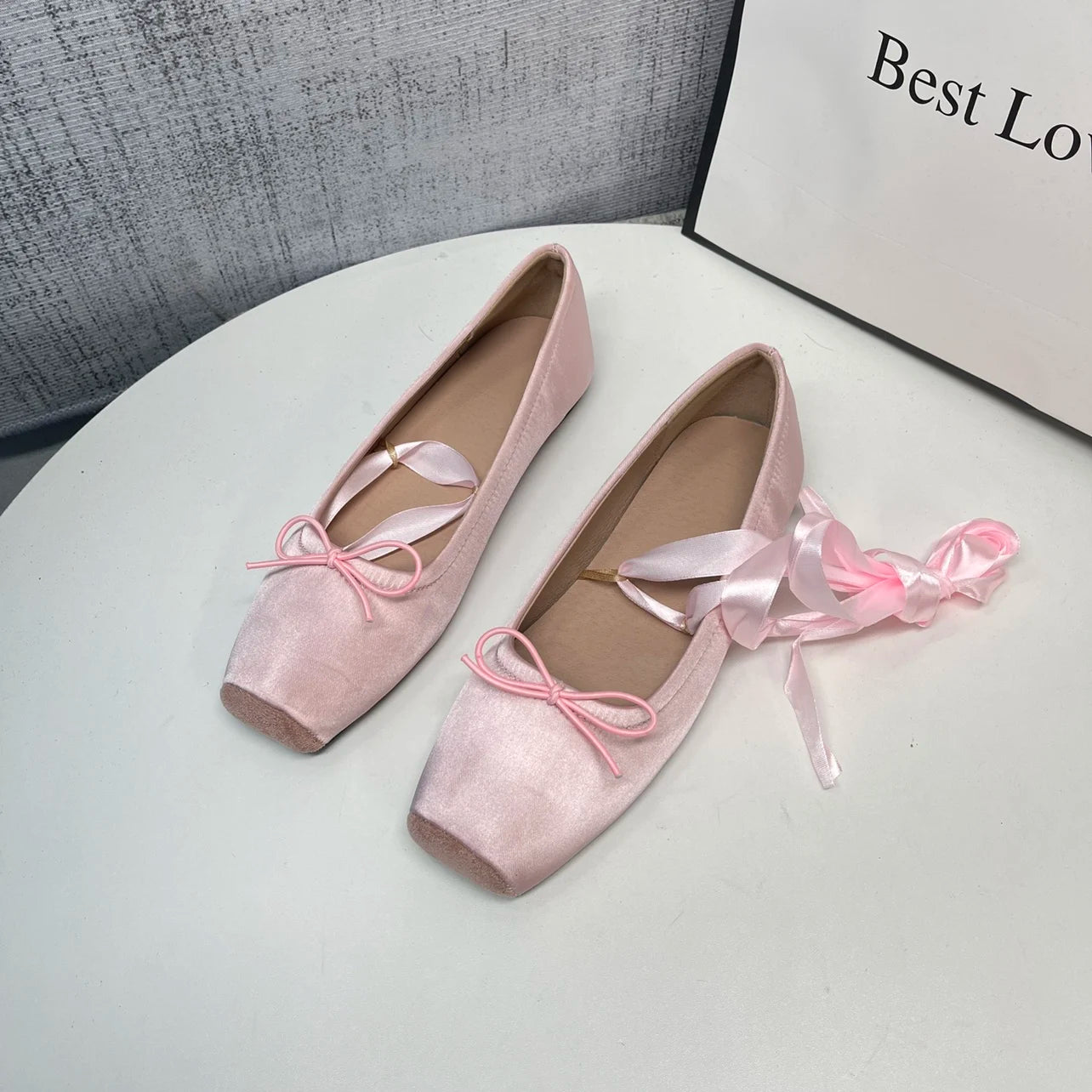 LIZAKOSHT  -  Ballet Flat Mary Jane oes Women's Faion Satin Bow Tie Single oes Spring Autumn Low Heel Synthetic Leather Interior Casual