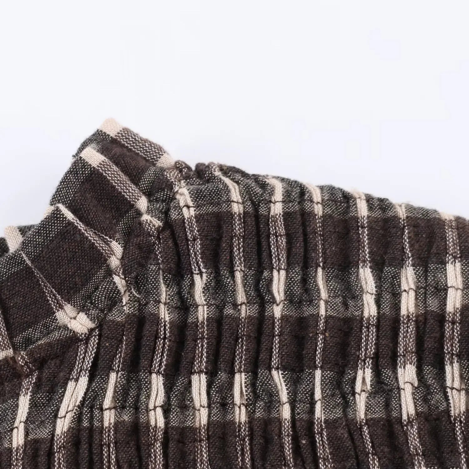 LIZAKOSHT  -  Elastic Ruffles Plaid Shirts Women Causal O-neck Long Sleeve Slim Blouses Tops 2026 Spring New In Female Chic Cute Shirts Cloth
