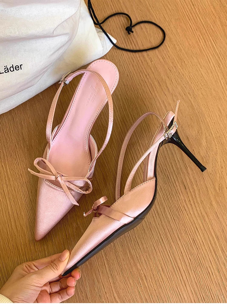 LIZAKOSHT  -  Summer High Heel Women Sandals Fashion Pointed Toe Singbacks Shoes Ladies Elegant Party Dress Sandalias