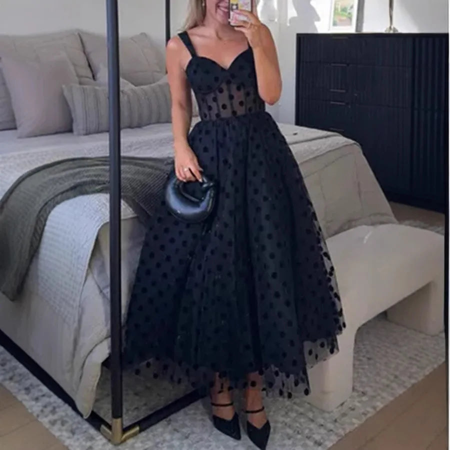 LIZAKOSHT  -  New Sexy Mesh Zipper Women's Dress Casual Loose Party Dress