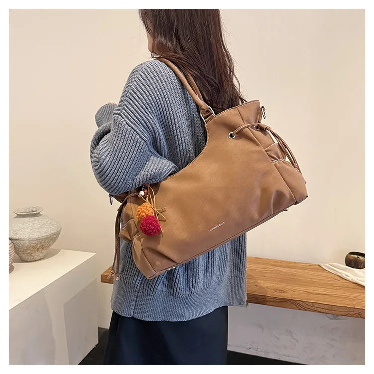 LIZAKOSHT  -  Simple Fashion Suede Crossbody Bag Women Large Capacity Shoulder Bag for Work Comfortable and Versatile Texture Commuting Bag