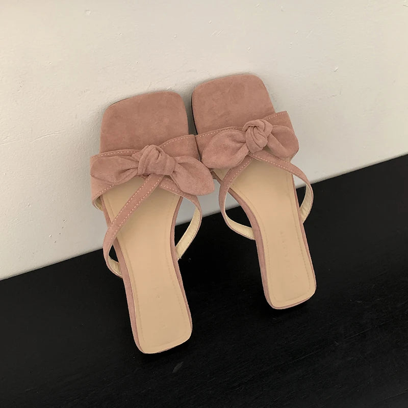 LIZAKOSHT  -  Designer Summer Women Fashion Butterfly-knot Slippers Casual Open Toe Beach Vacation Slides Party Dress Shoes