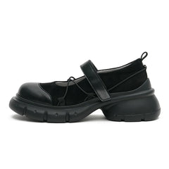 LIZAKOSHT  -  Chic Black Sneaker Mary Janes Shoes Women Cute Chunky Heels With Platform Comfy Walking Daily Wear Shoes