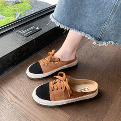 LIZAKOSHT  -  Multicolored Sandals Cover Toe Flat Shoes Female Slippers Soft Slipers Women Slides Comfort Summer Mixed Colors Casual Lace