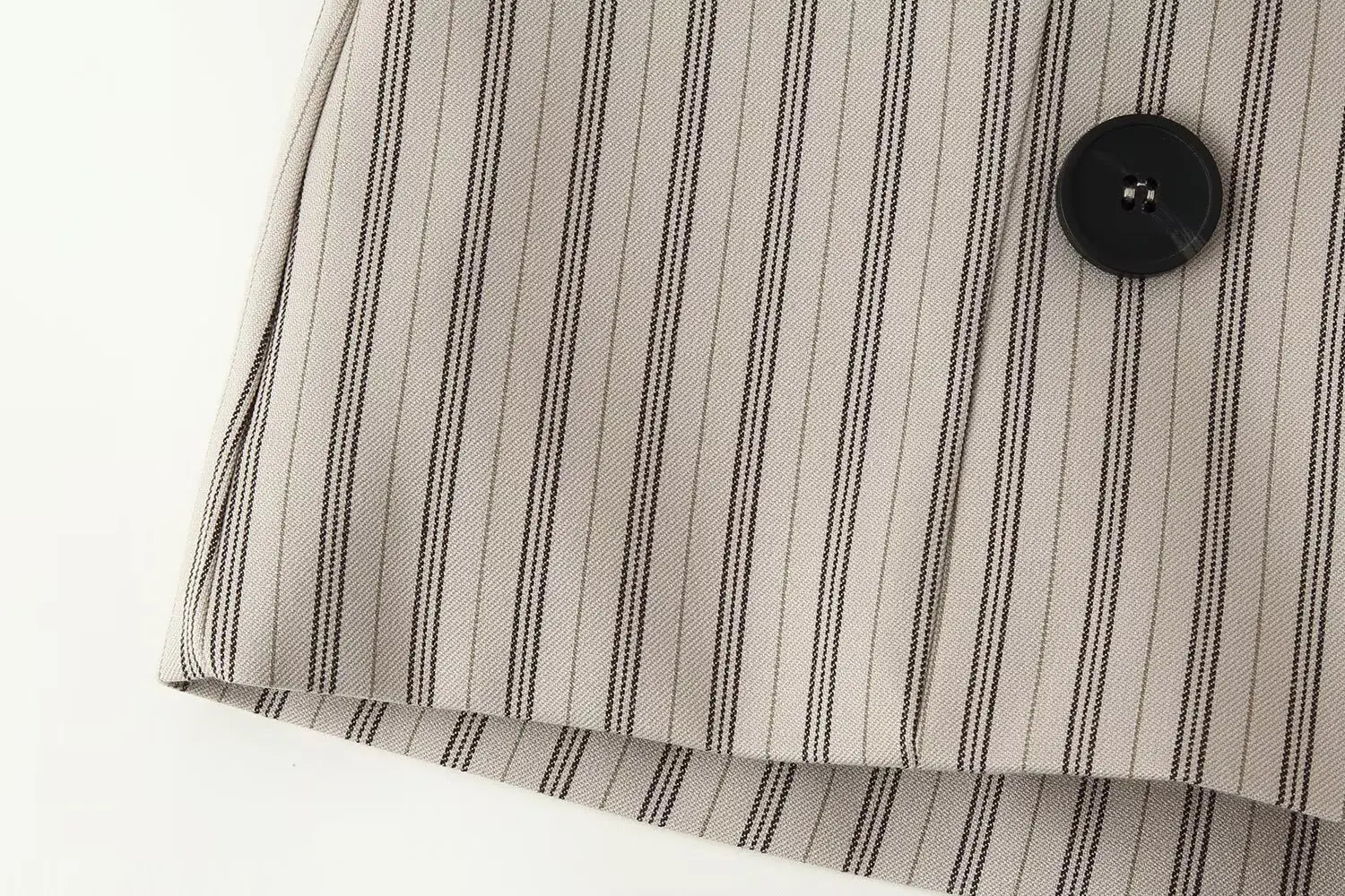 LIZAKOSHT  -  Fashionable A-Line  Skirt Women's Clothing Stripe Decorative Button Short Skirt Pants Polyester Fabric mid Waist Design