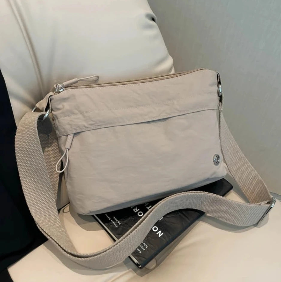 LIZAKOSHT  -  Waterproof Canvas Nylon Crossbody Bag Lightweight Faionable Mom Bag Leisure Walking oulder Bag Zipper Closure Soft Ox...