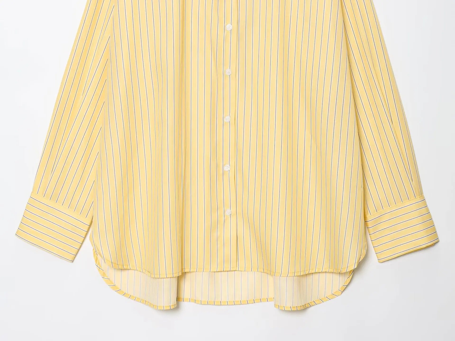 LIZAKOSHT  -  Women Striped Loose Shirt Spring Casual Long Sleeve Asymmetric Hem Women's Shirts With Button Female Blouse & Shirts