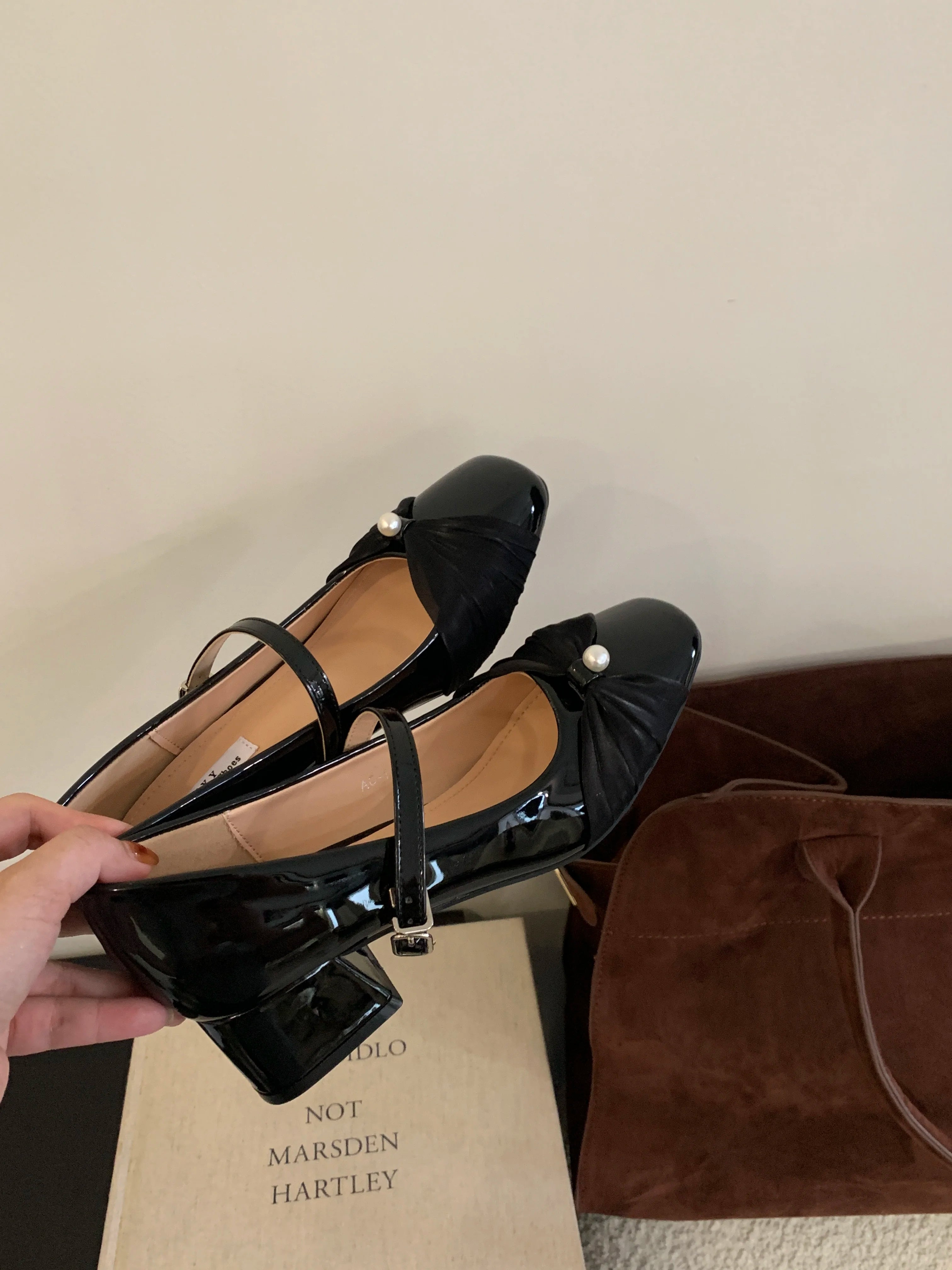 LIZAKOSHT  -  New Women's Shoes with Thick Heel, Square Toe, Shallow Mouth, High Heels, Mary Jane Single Shoes