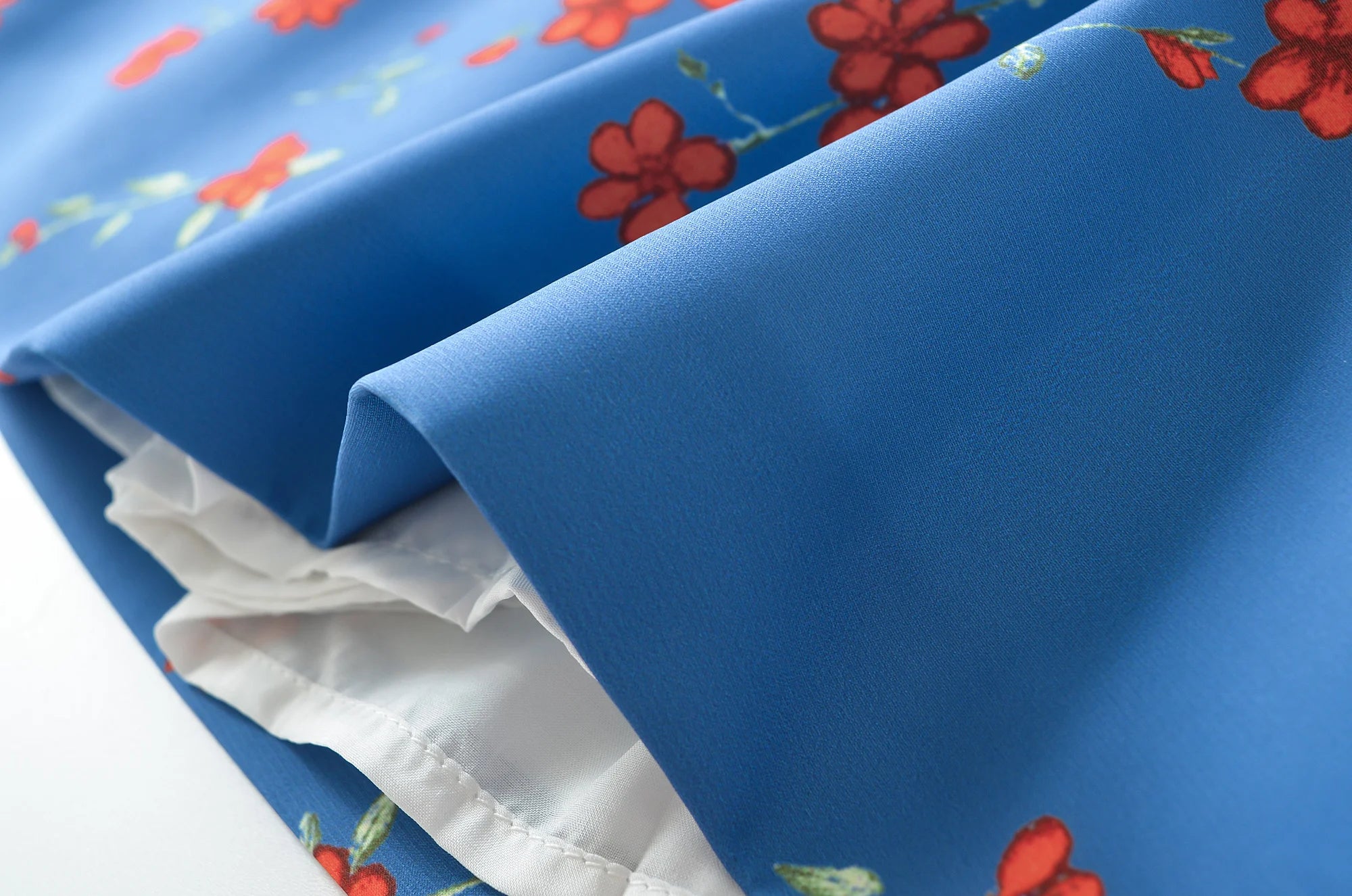 LIZAKOSHT  -  Summer Girl Bandage Lacing Up Sashes Ruched Waist Blue Floral Print Mini Skirts Fashion Women Zip up Waist A-lined Short Skirts