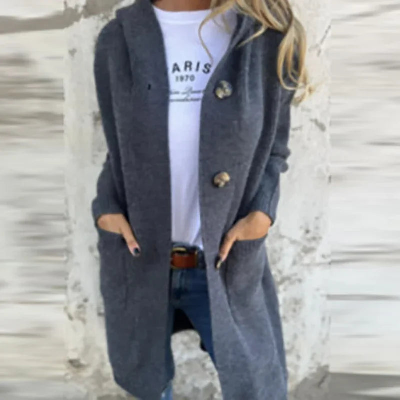 LIZAKOSHT  -  New Autumn Winter Sweater Cardigan Women Casual Long Sleeve Button Hoodies Coat Female Casual Knitted Sweater Long Jacket