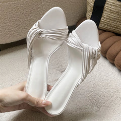 LIZAKOSHT  -  Sexy Thin High Heels Open Toe Women Slippers Summer Designer Narrow Band Coiling Party Dress Slide Shoes