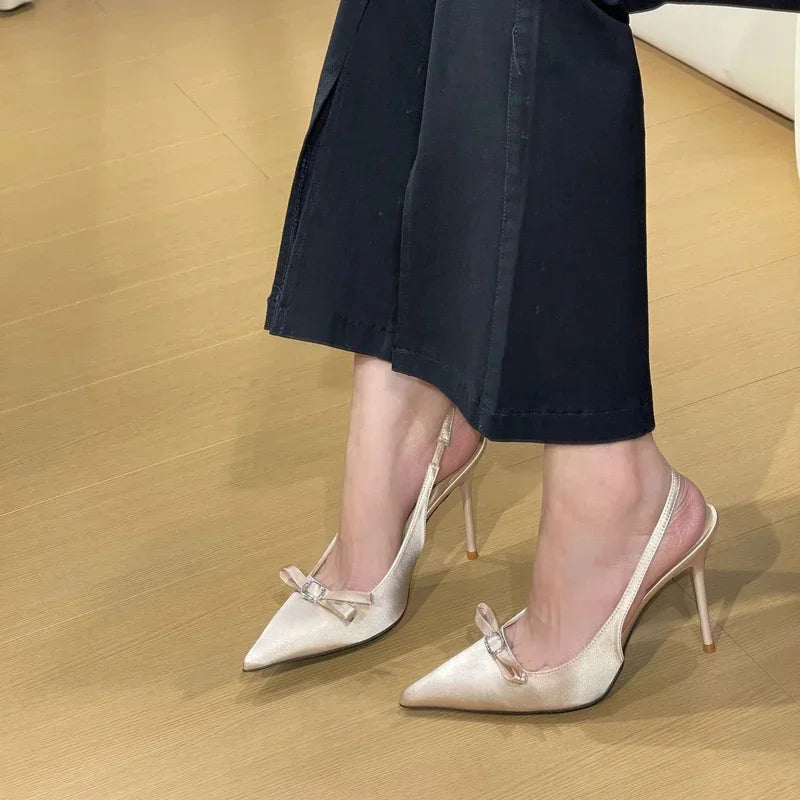 LIZAKOSHT  -  Summer High Heel Women Sandals Fashion Butterfly-knot Crystal Shoes Ladies Elegant Dancing Party Pumps