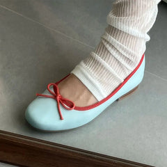 LIZAKOSHT  -  New Cute Round Toe Office Lady Flats Shoes Women Bow knot Comfy Walking Soft Insole Daily Life Flat Ballet Shoes