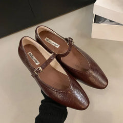 LIZAKOSHT  -  Spring Women Flats Fashion Round Toe Shallow Slip On Ladies Ballerinas Shoes Soft Flat Heel Mary Jane Shoes Mujer New Woman