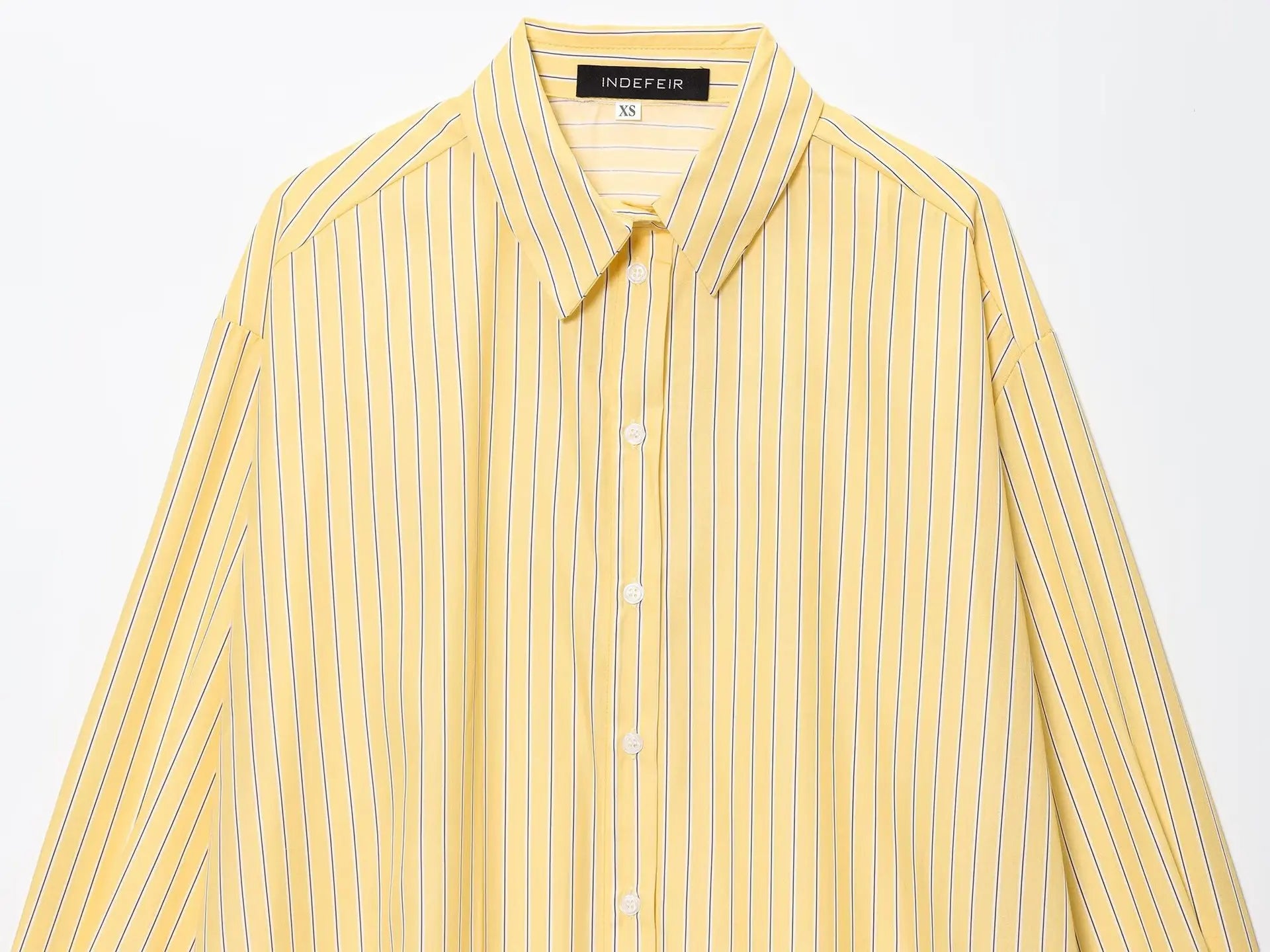 LIZAKOSHT  -  Women Striped Loose Shirt Spring Casual Long Sleeve Asymmetric Hem Women's Shirts With Button Female Blouse & Shirts