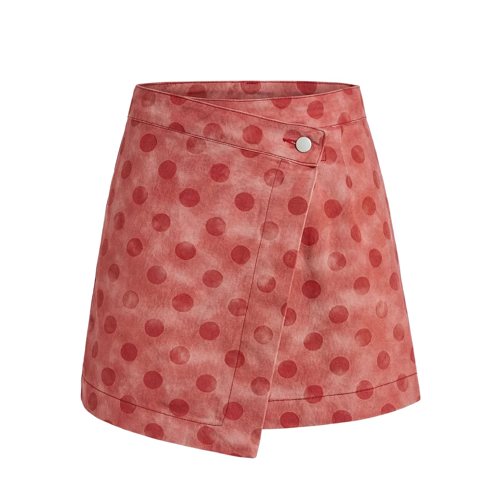 LIZAKOSHT  -  Women Y2K Polka Dot Denim Wrap Skirts Summer 2000s Vintage Mini Jeans Skirts Dress for Beach Vacation Streetwear